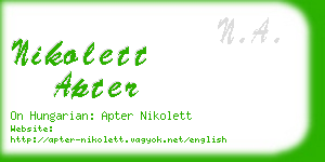 nikolett apter business card